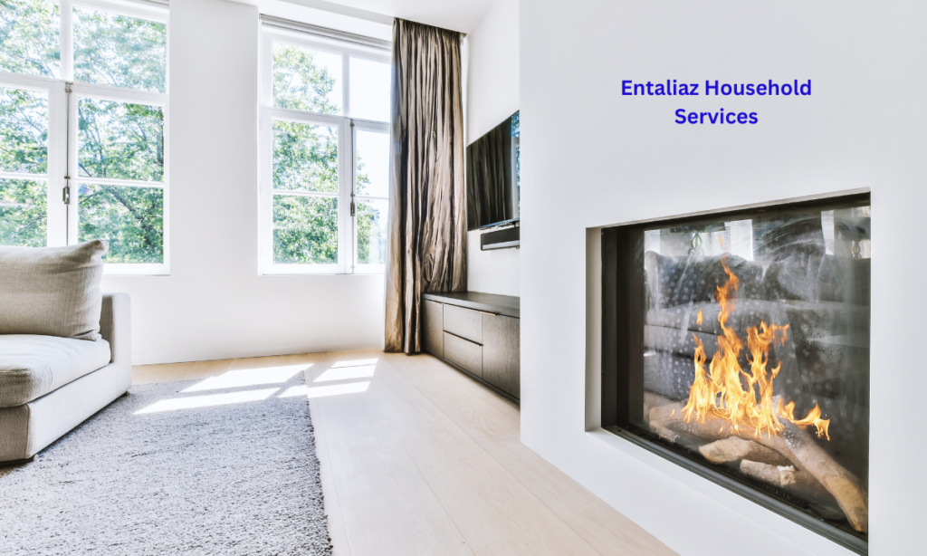 The fireplace serves as a center of attraction