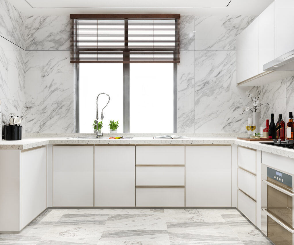 Kitchen Safety. A clean and spacious kitchen.