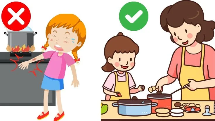 Kitchen safety by parents