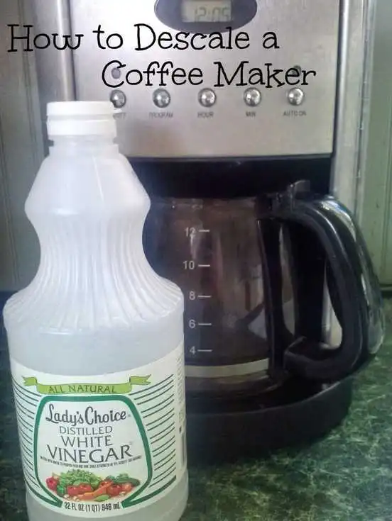Descaling a coffee maker with vinegar