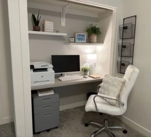 turn a closet into a mini office