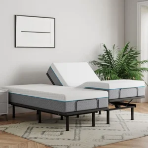 smart adjustable bed with a foldable metal frame