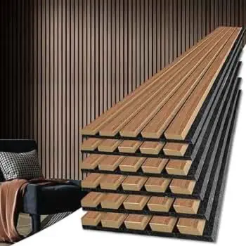 3D textured wood slat acoustic panels