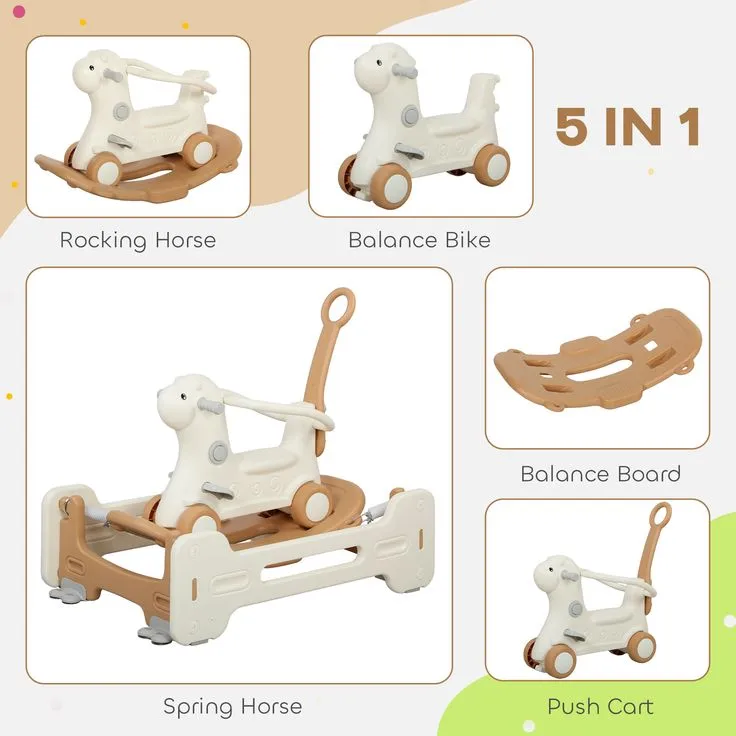 5-in-1 kids rocking horse