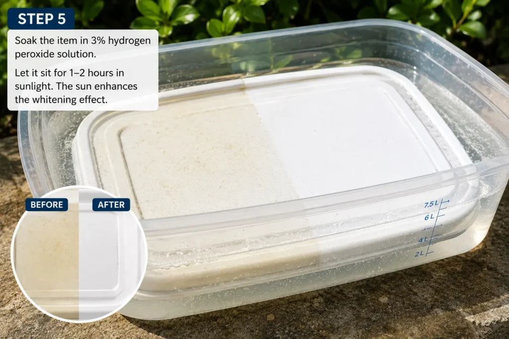 how to easily remove yellow stains from white plastics