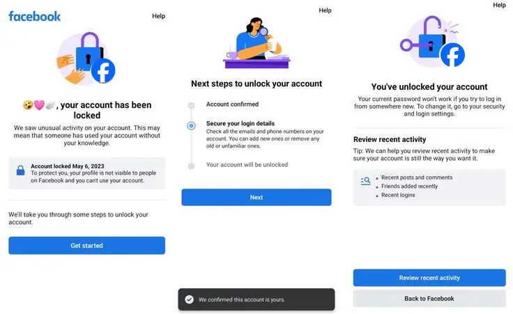 Facebook account recovery