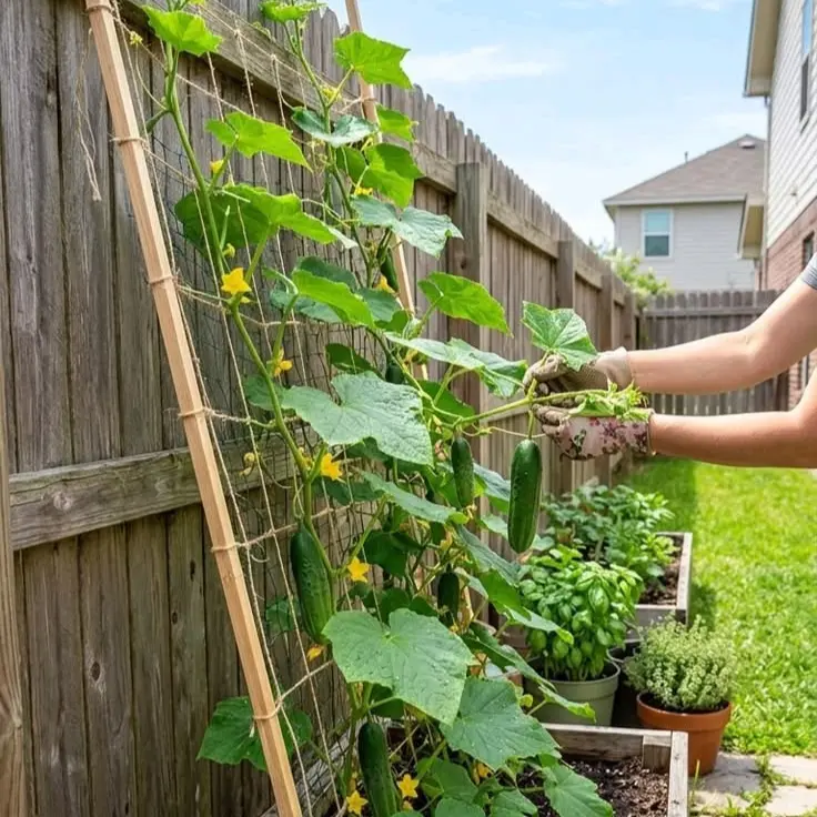 how to grow cucumbers vertically