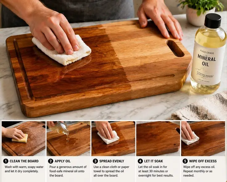 wooden kitchen surface